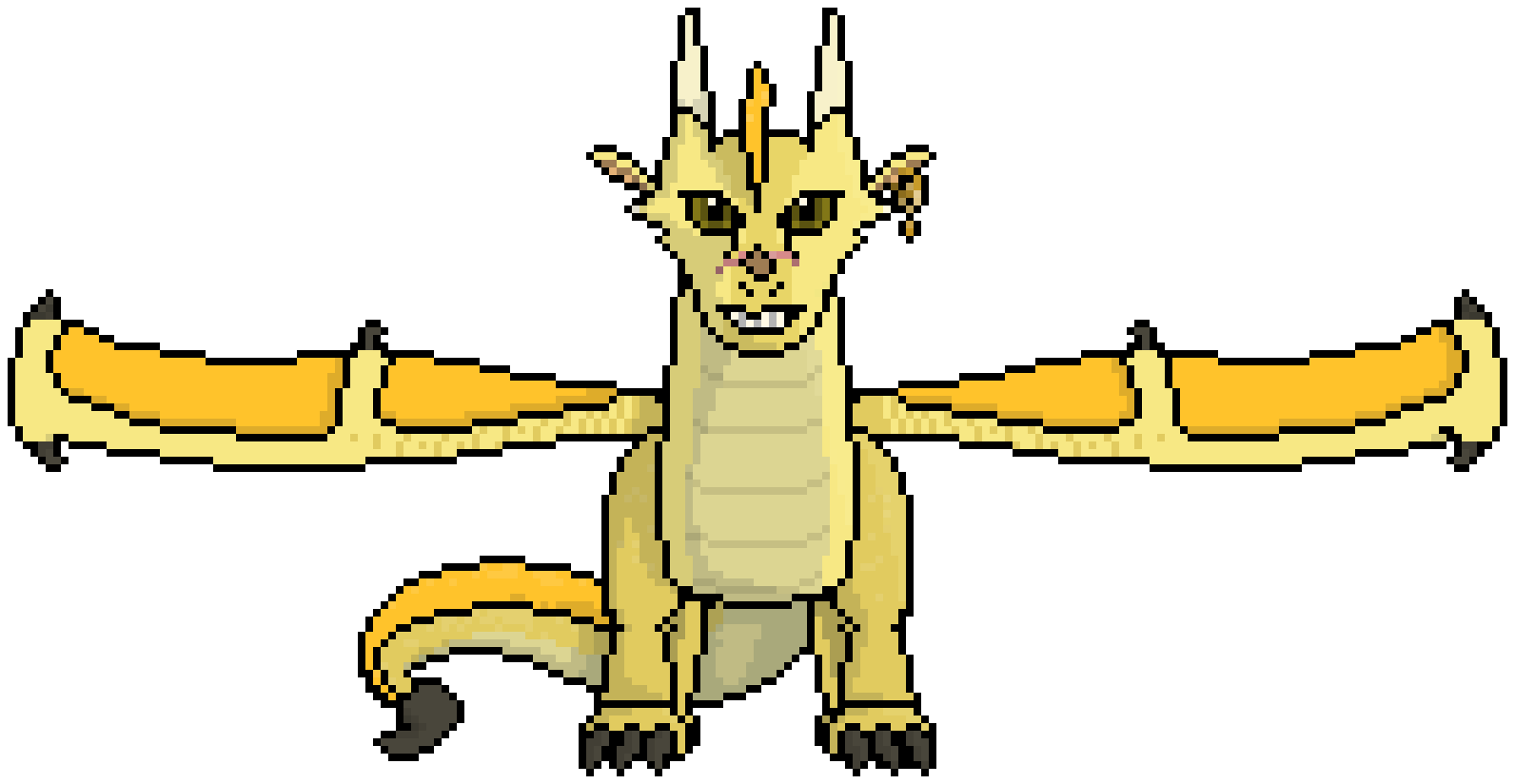 a pixel-art drawing of qibli from wings of fire.