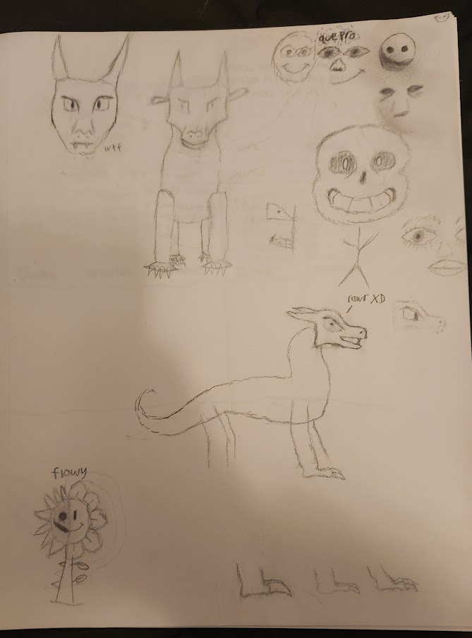 some really cursed sketches of various things.